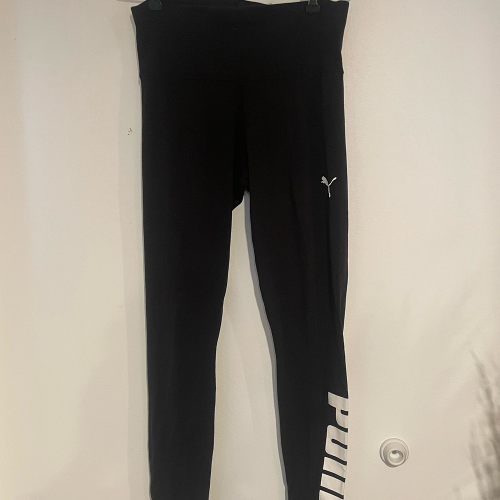 Puma Kids Black Leggings with Logo